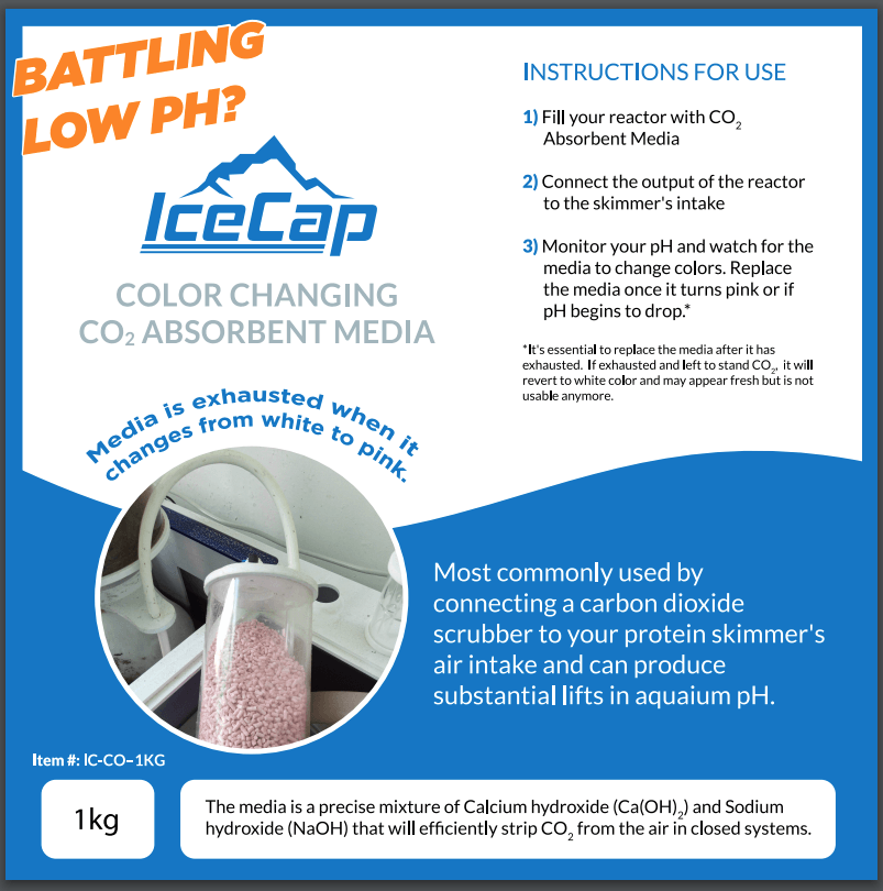 IceCap Color Changing CO2 Absorbent Media - 1kg - The Pet Source