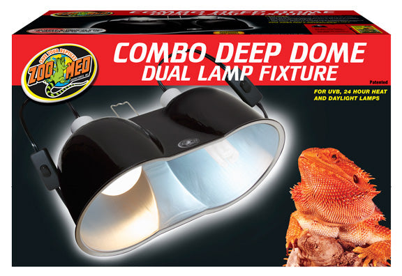 Zoo Med Combo Deep Dome Dual Lamp Fixture - The Pet Source