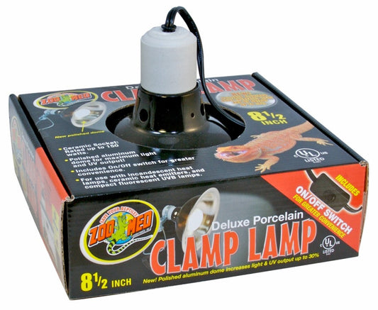 Zoo Med Deluxe Porcelain Clamp Lamp - 8.5 inch - The Pet Source