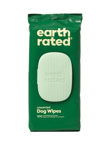 earth rated Plant-Based Dog Grooming Wipes - 100 Wipes - The Pet Source