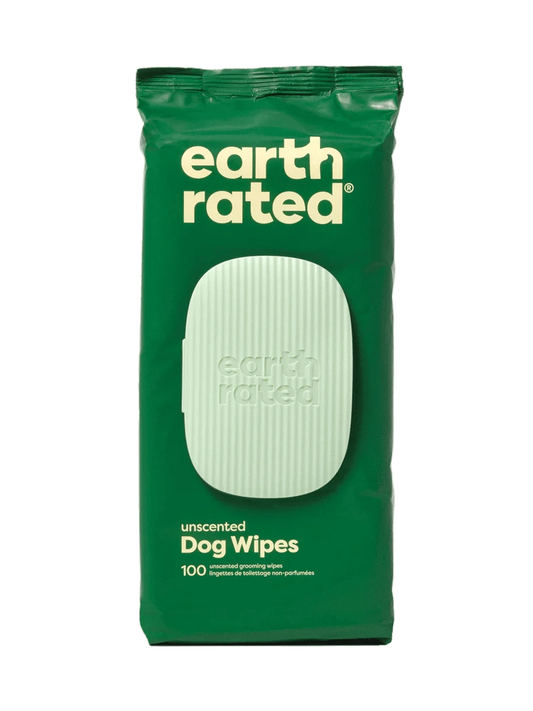 earth rated Plant-Based Dog Grooming Wipes - 100 Wipes - The Pet Source