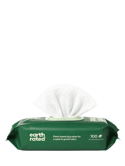 earth rated Plant-Based Dog Grooming Wipes - 100 Wipes - The Pet Source