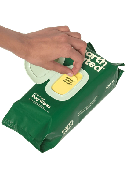 earth rated Plant-Based Dog Grooming Wipes - 100 Wipes - The Pet Source