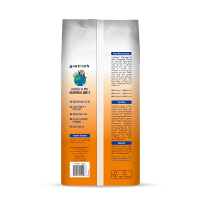 earthbath Grooming Wipes - Oatmeal & Aloe - 100 Wipes - The Pet Source