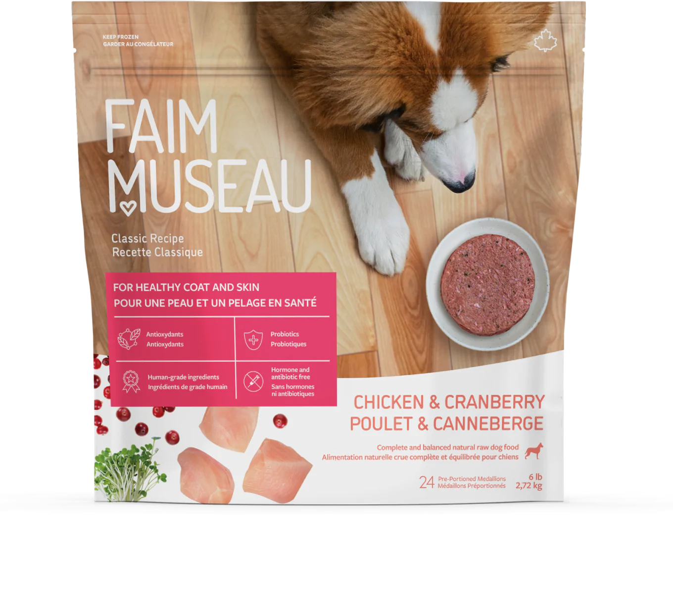 Faim Museau Chicken & Cranberry Raw Frozen Dog Food - 6lb - The Pet Source