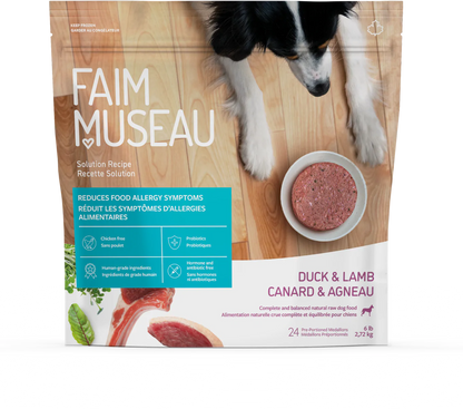 Faim Museau Duck & Lamb Raw Frozen Dog Food - 6lb - The Pet Source