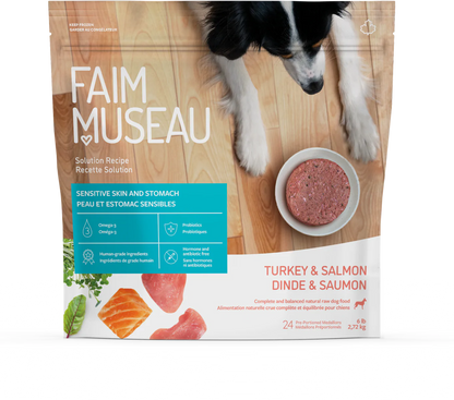 Faim Museau Turkey & Salmon Raw Frozen Dog Food - 6lb - The Pet Source