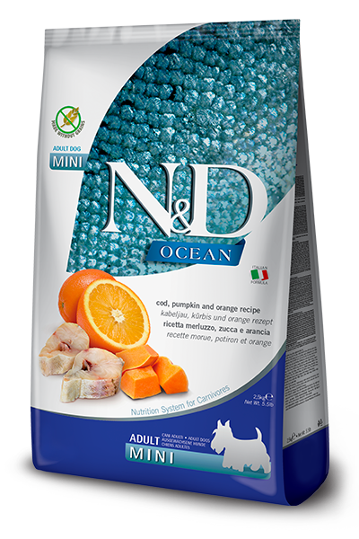 Farmina N&D Ocean Cod, Pumpkin & Orange Adult Mini Dog Food - 5.5lb - The Pet Source