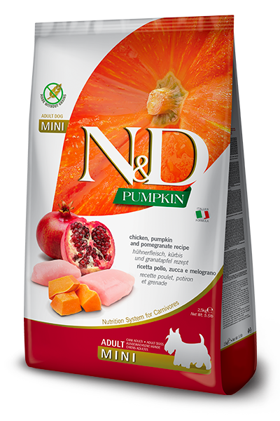 Farmina N&D Pumpkin Grain Free Chicken and Pomegranate Adult Mini Dog Food - 5.5lb - The Pet Source