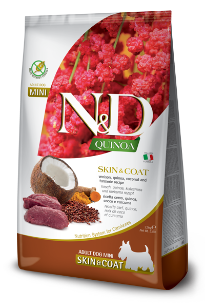 Farmina N&D Quinoa Functional Skin & Coat Venison Mini Dog Food - 5.5lb - The Pet Source