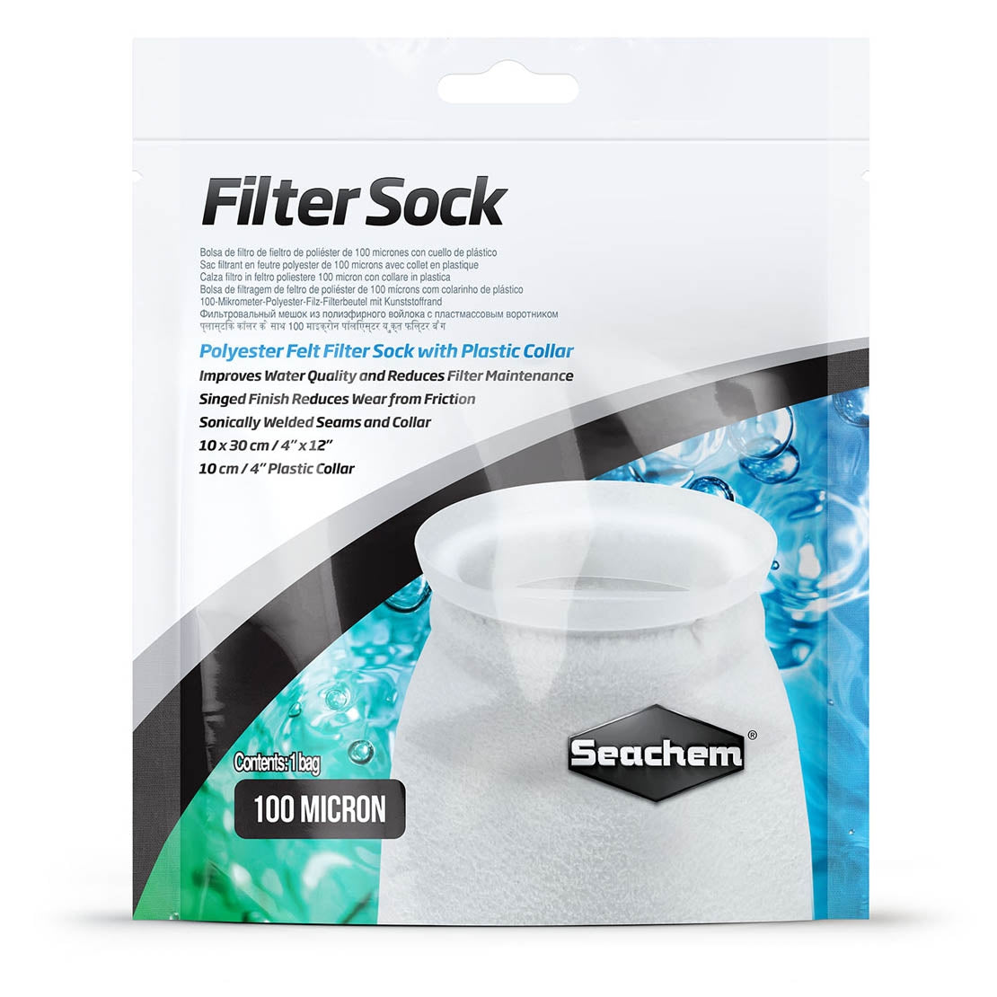 Seachem 100 Micron Polyster Felt Filter Sock - Large - The Pet Source