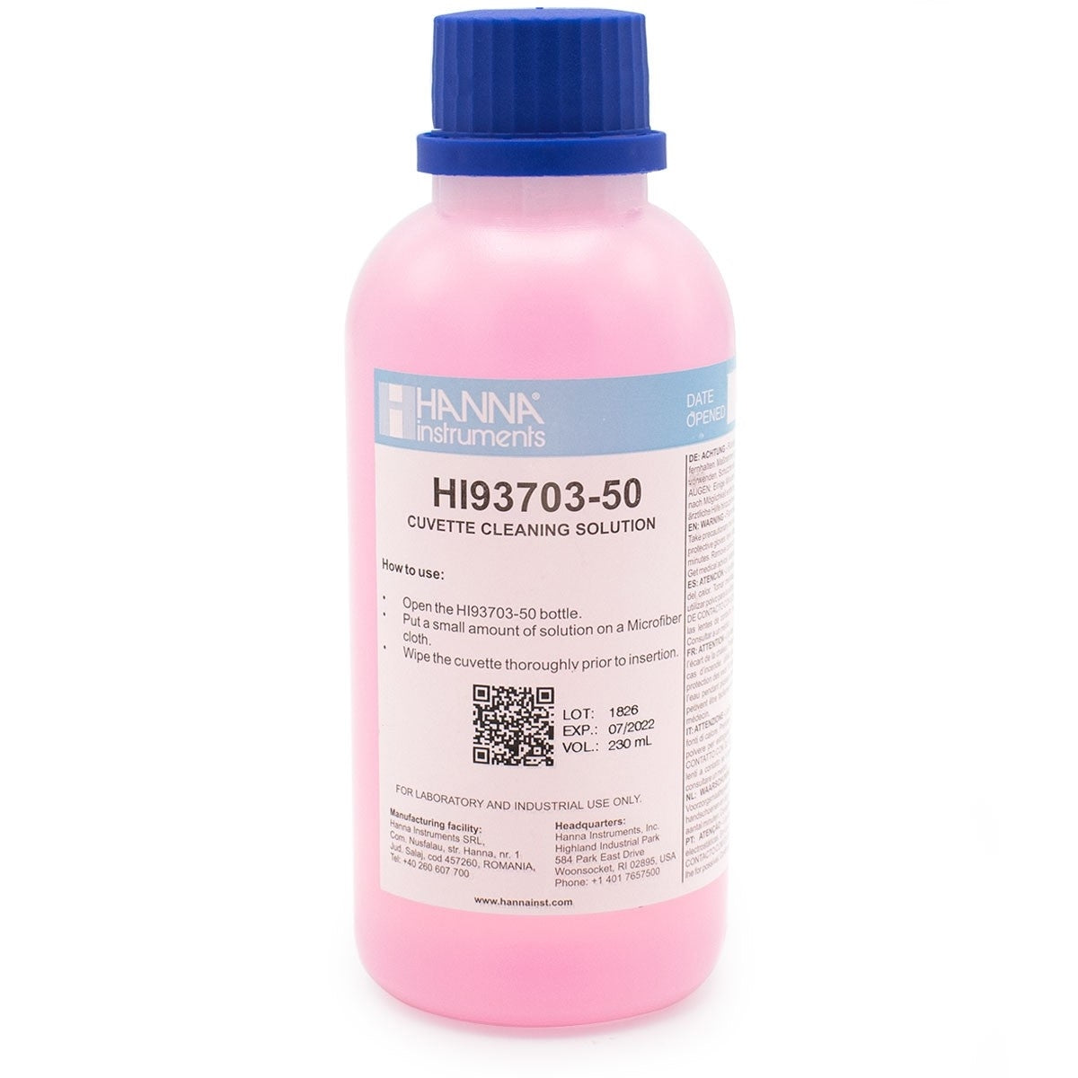 Hanna Cuvette Cleaning Solution (230 mL) - HI93703-50 - The Pet Source