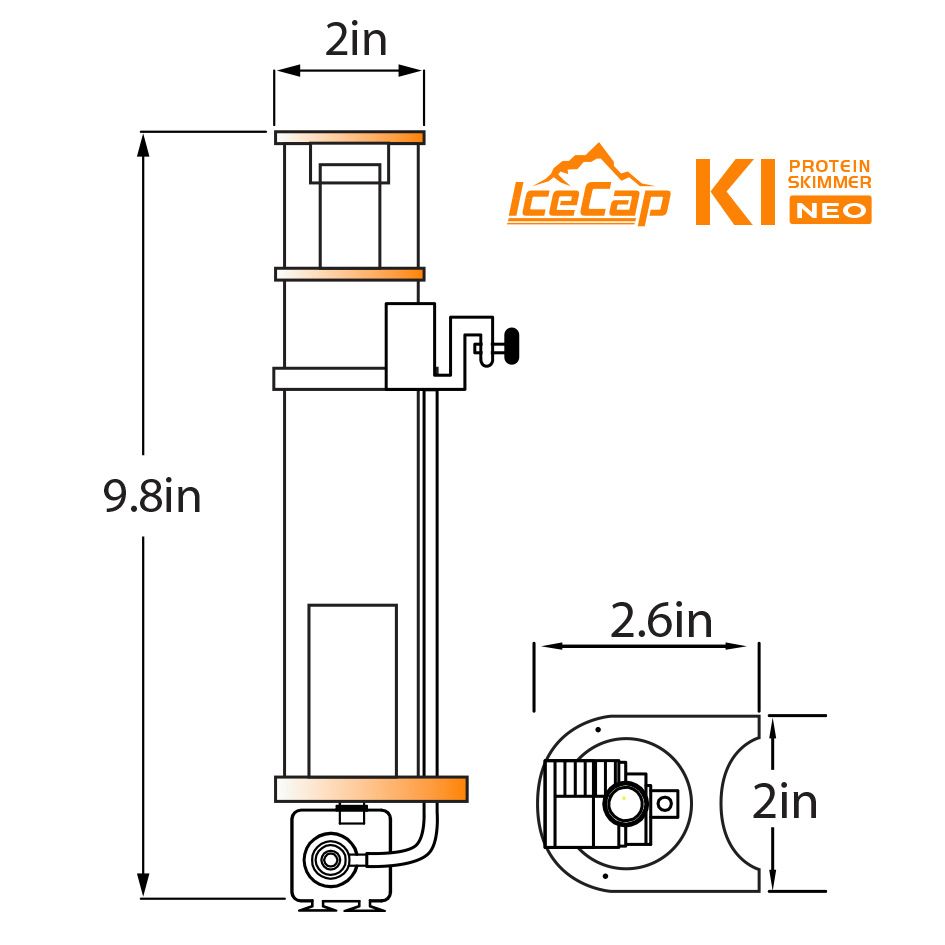 IceCap K1 NEO Protein Skimmer - 5 to 15 gal - The Pet Source