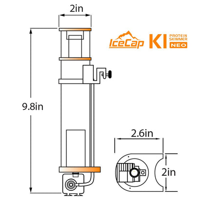 IceCap K1 NEO Protein Skimmer - 5 to 15 gal - The Pet Source