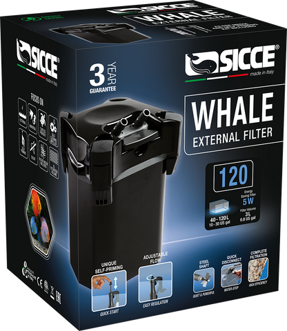Sicce WHALE 120 Canister Filter - 140gph - The Pet Source