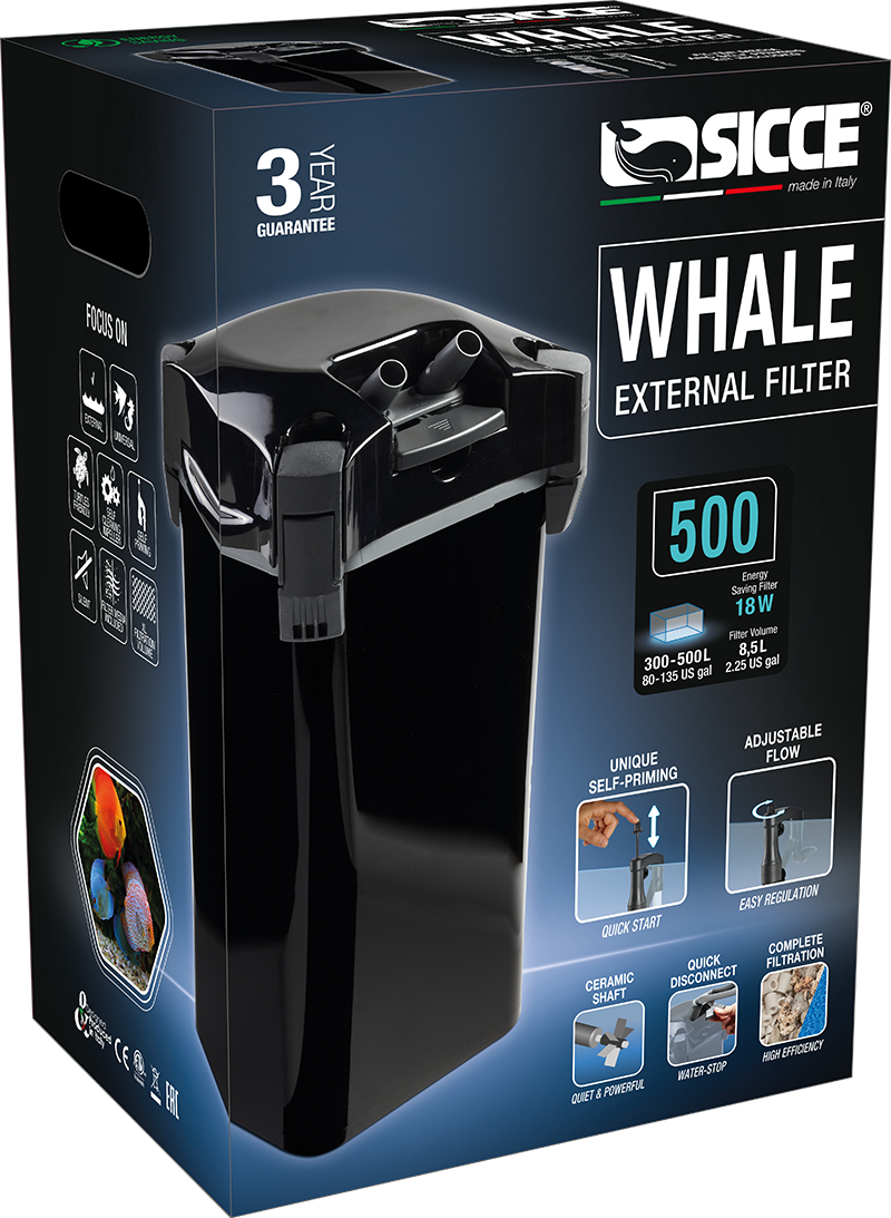 Sicce WHALE 500 Canister Filter - 390gph - The Pet Source