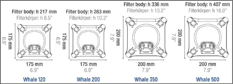 Sicce WHALE 120 Canister Filter - 140gph - The Pet Source