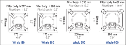 Sicce WHALE 500 Canister Filter - 390gph - The Pet Source