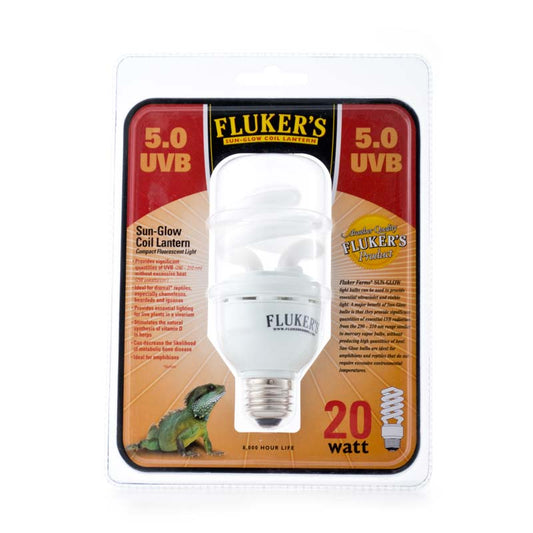 Fluker's Sun Glow Coil Lantern - 5.0 UVB 20 W - The Pet Source