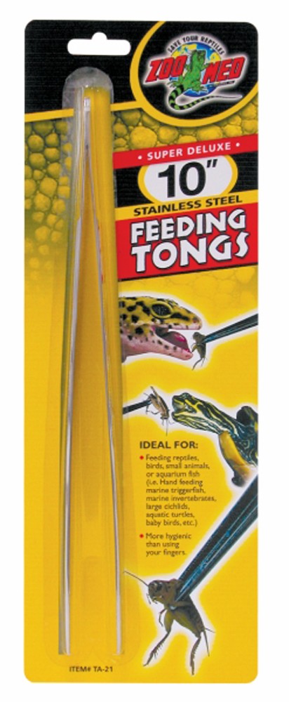 Zoo Med Super Deluxe 10" Stainless Steel Feeding Tongs - The Pet Source